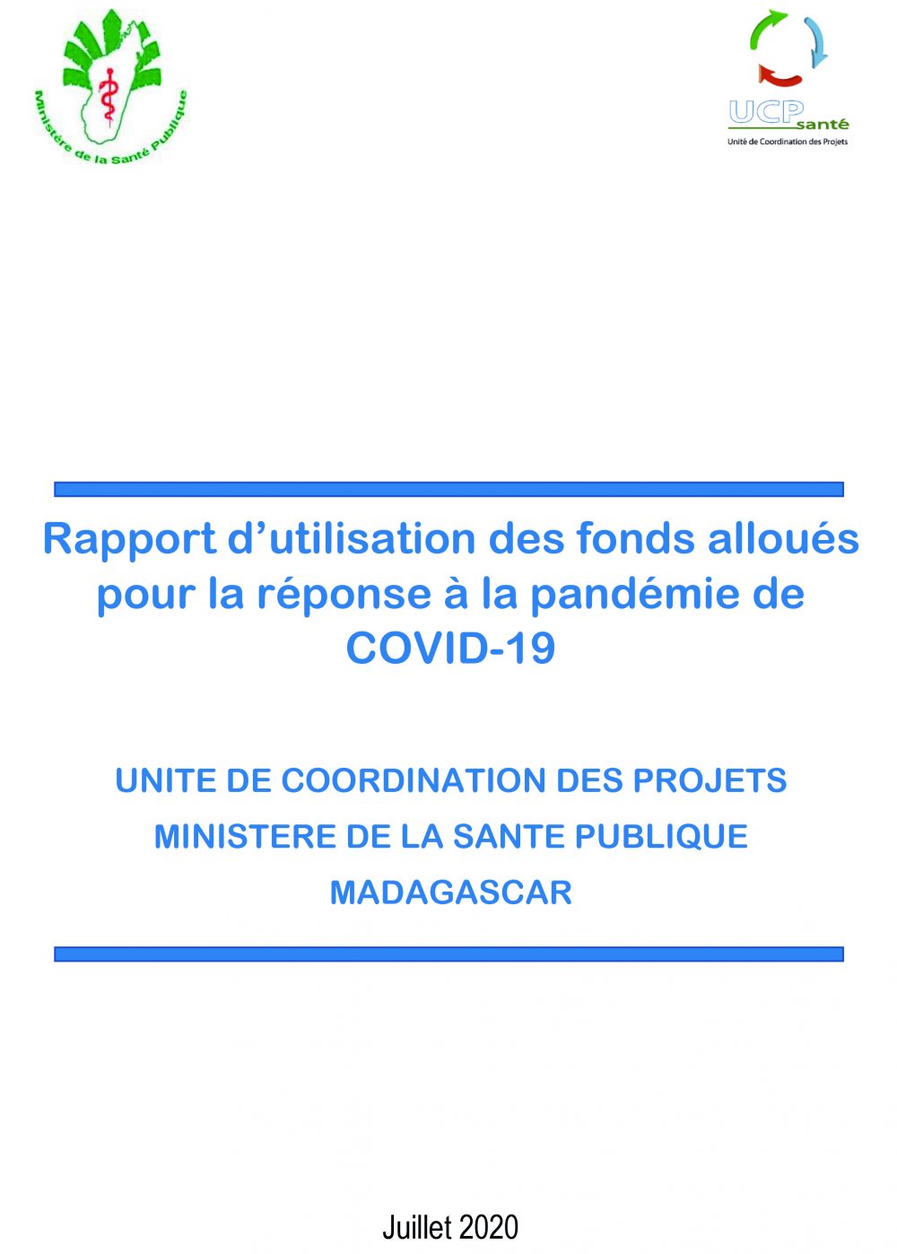 Covid-19: Rapport  UCP – BM Juillet 2020